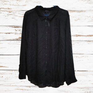 TORRID NWT Plus size 4 black long sleeve buttons down blouse top shirt t…